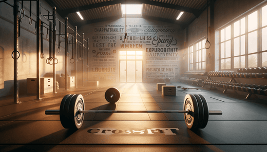 barbell on rubber fitness flooring in a gym