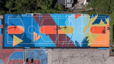 Transforming Basketball Courts into Art: The Impact of Abstract Designs on Urban Spaces