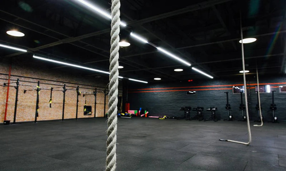 Rubber Gym Tiles in Large Gym 