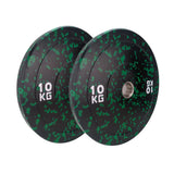 Bumper Plates Flecked Colour - 5kg - 25kg Pairs weight plates Sprung Gym Flooring 2x10kg  