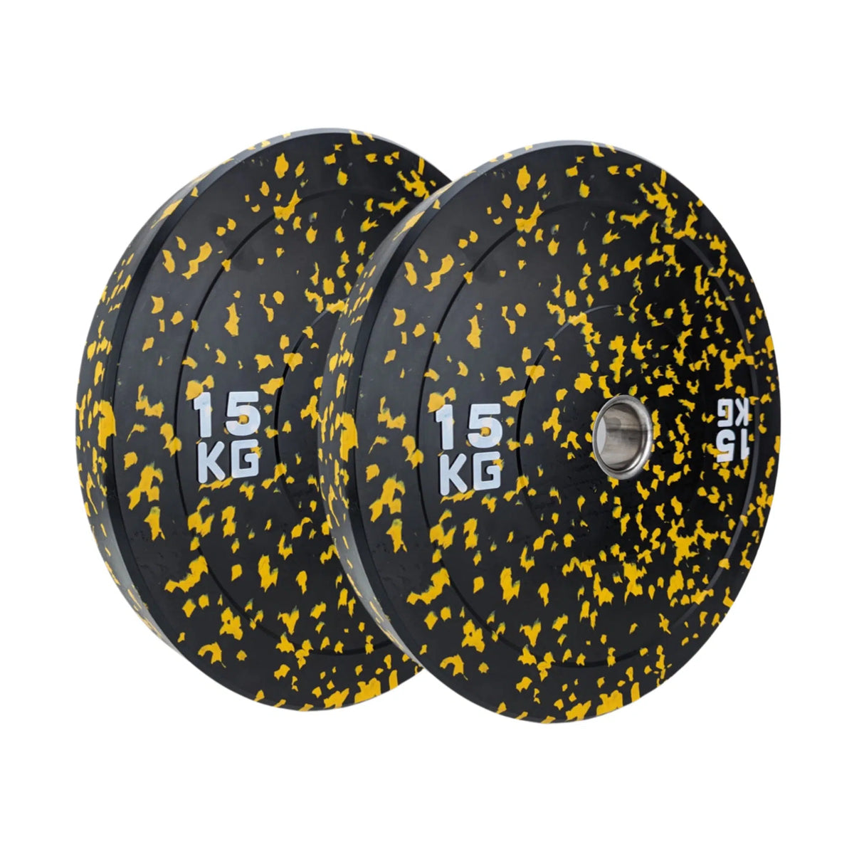 Bumper Plates Flecked Colour - 5kg - 25kg Pairs weight plates Sprung Gym Flooring 2x15kg  