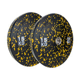 Bumper Plates Flecked Colour - 5kg - 25kg Pairs weight plates Sprung Gym Flooring 2x15kg  