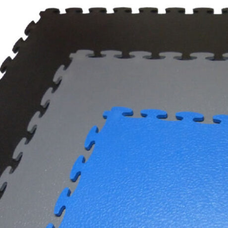 Black Garage Flooring Tiles | Easilock - Leather Effect, 500mm x 500mm x 7mm Thick