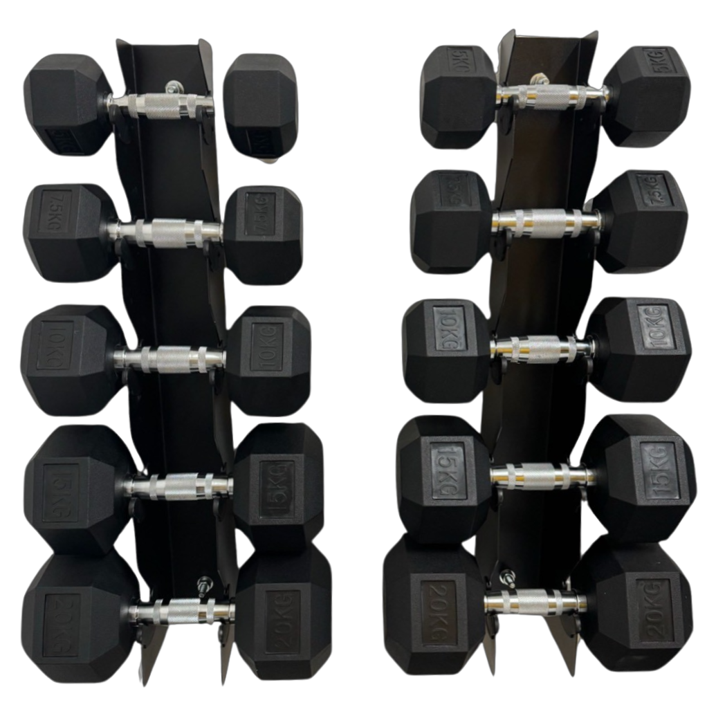Dumbbell Set with Wall Mounted Dumbbell Storage Racks