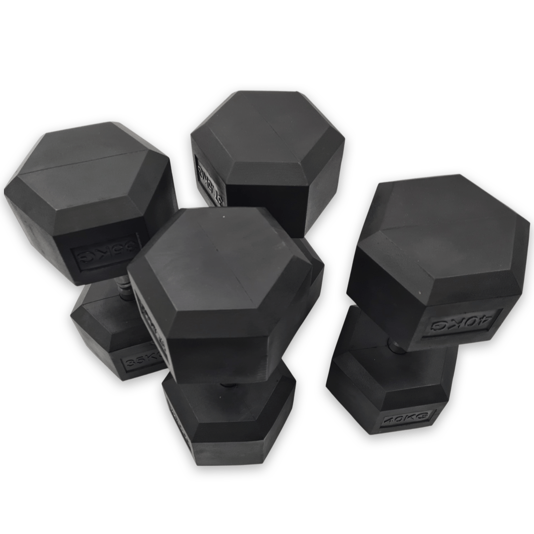 Hex dumbbell heavy set top view
